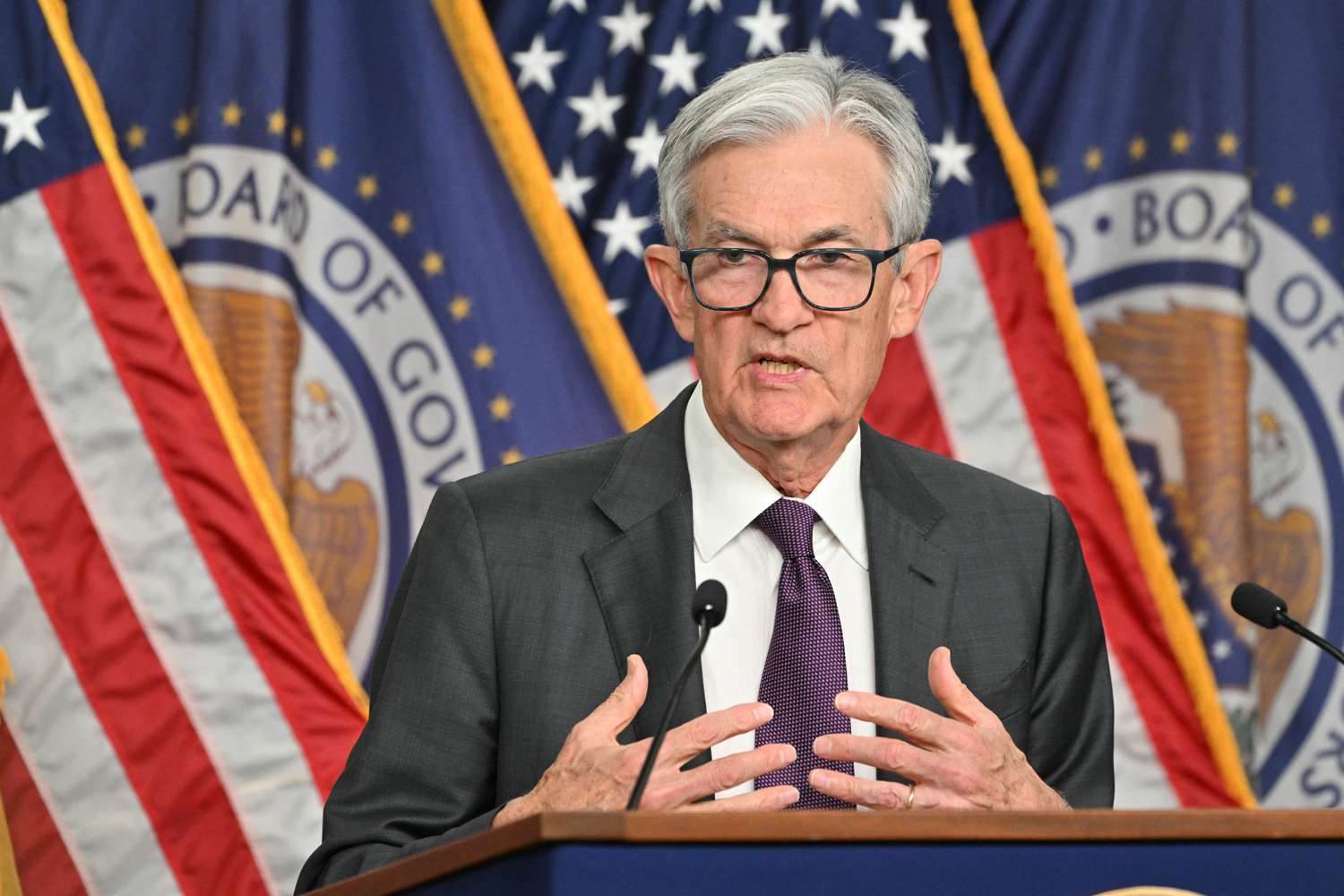 Fed Chair Jerome Powell speaks at a press conference after the FOMC meeting in Washington, DC, on March 19, 2025.