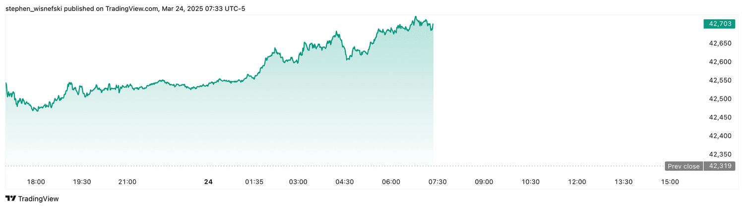 DJIA futures - March 24, 2025