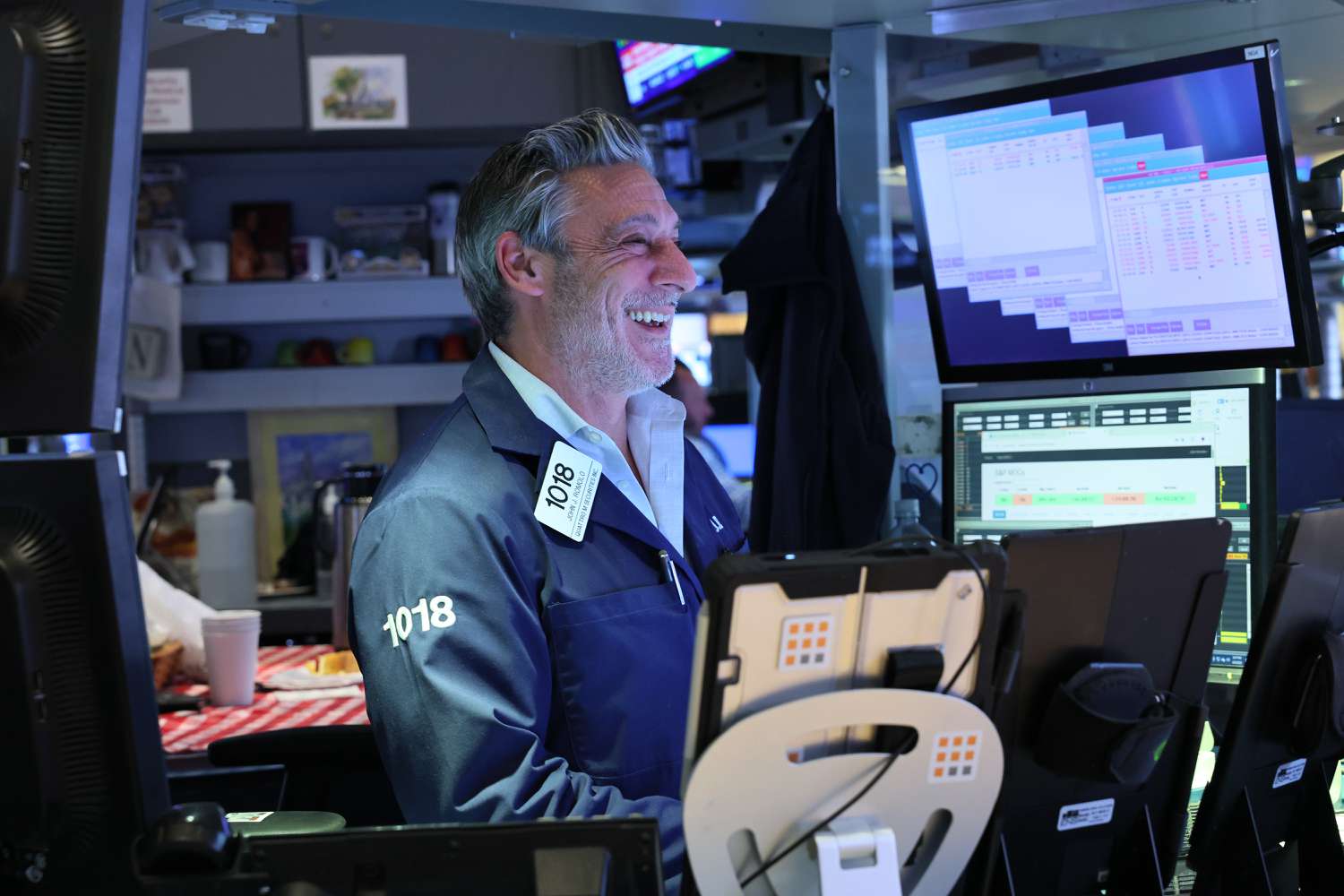 Traders work on the floor of the New York Stock Exchange.