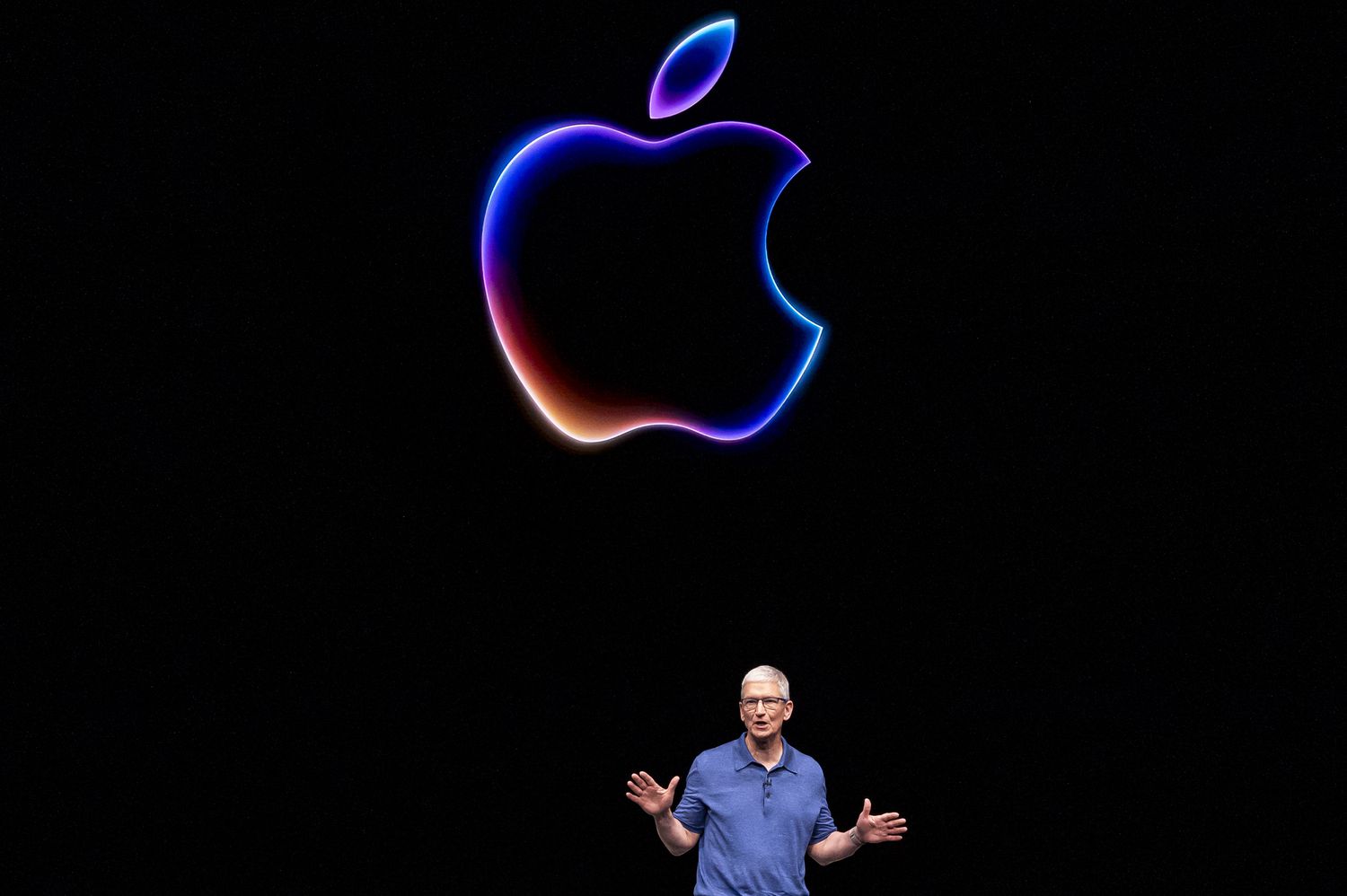 Apple CEO Tim Cook at the Worldwide Developers Conference 2024 in Cupertino, California, on Monday.