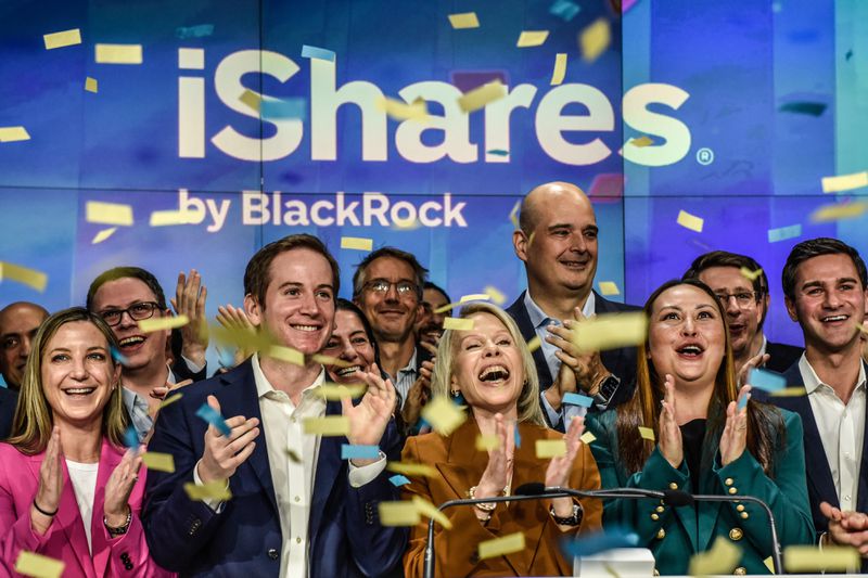 Chief Investment Officer of ETF and Index Investments at Blackrock rings the opening bell as Bitcoin Spot ETFs are launched on the Nasdaq Exchange on Jan. 11, 2024 in New York City. 