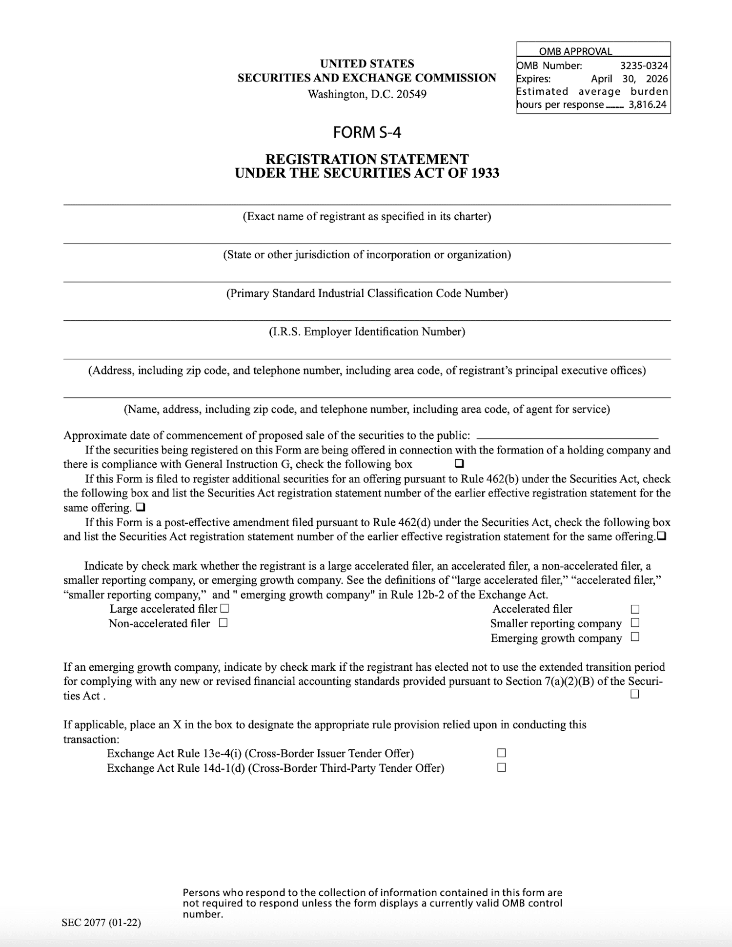SEC Form S-4