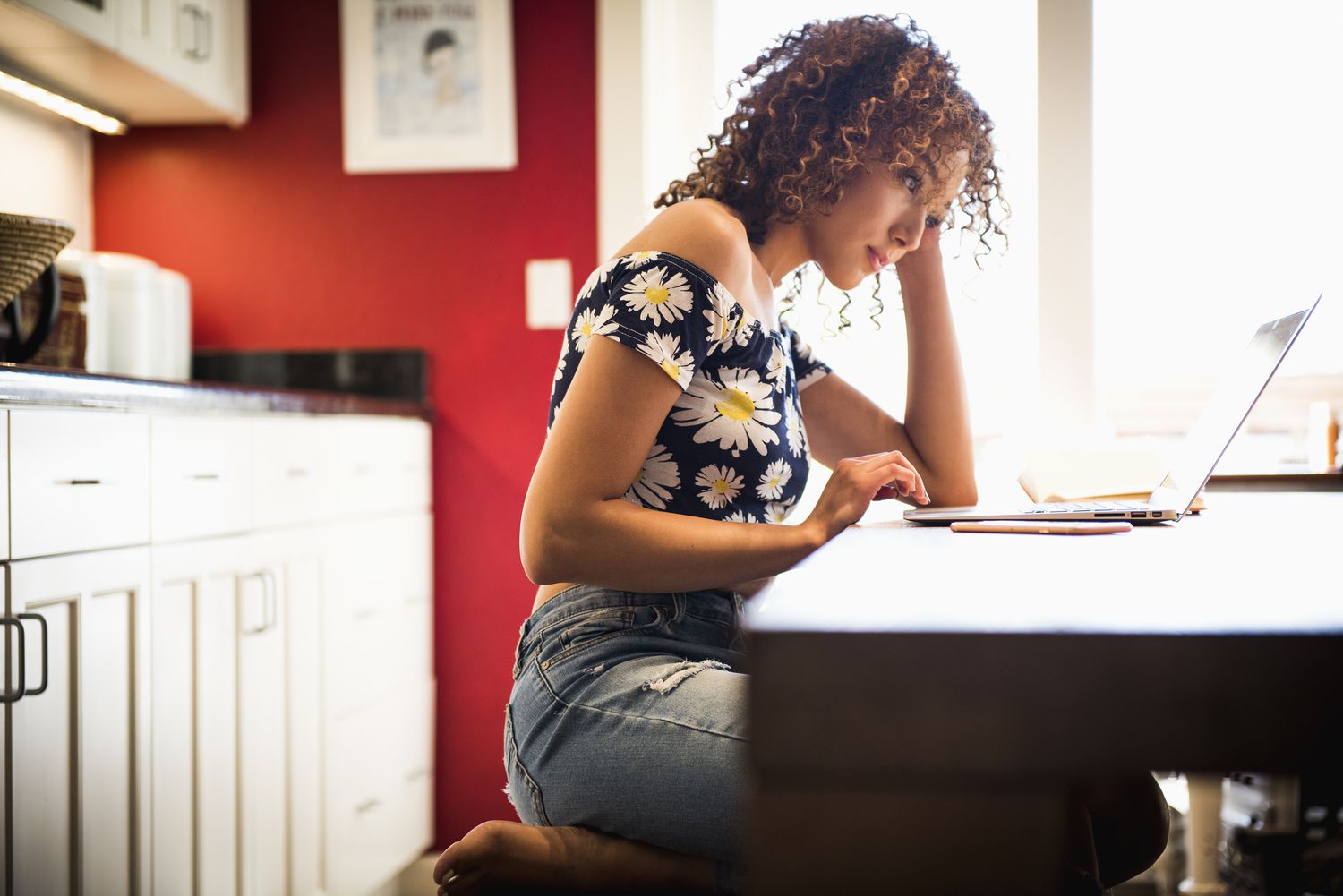 Woman working on computer
