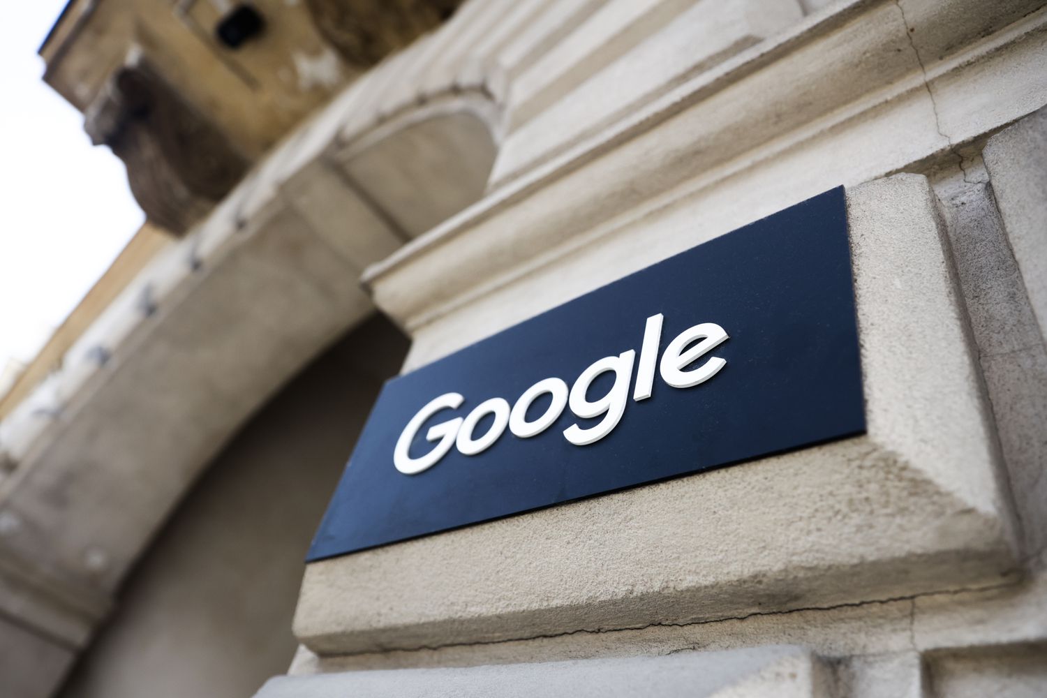 Google logo is seen at the building in Krakow, Poland