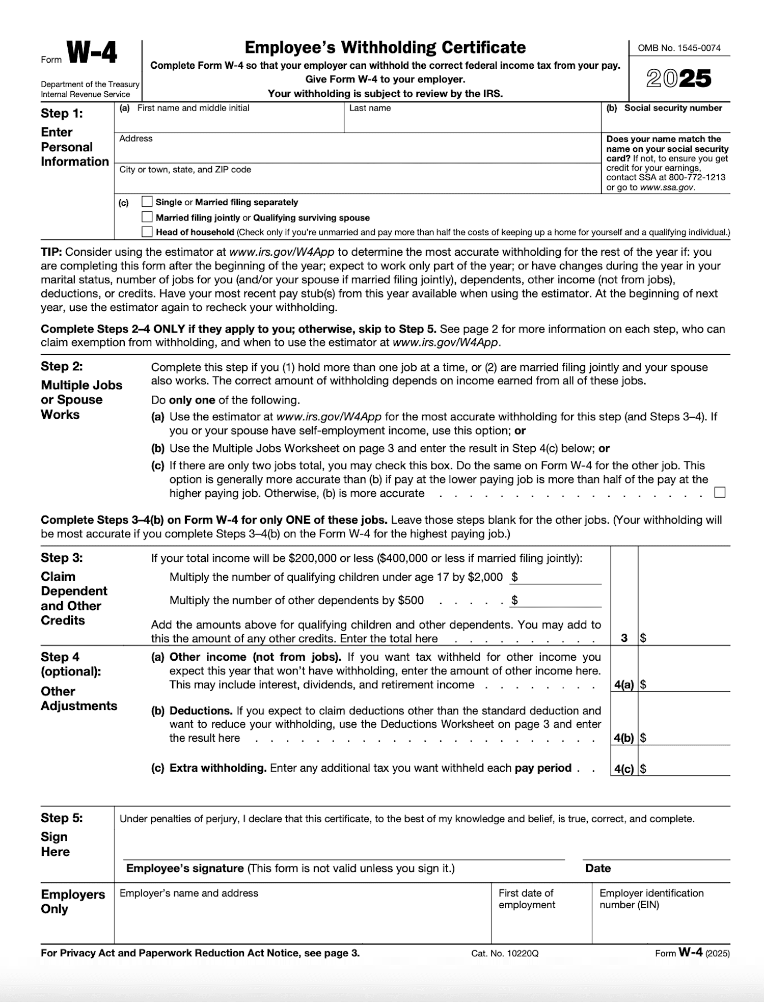 IRS Form W-4