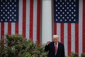 U.S. President Donald Trump speaks during a "Make America Wealthy Again" trade announcement event in the Rose Garden at the White House on April 2, 2025 in Washington, DC.