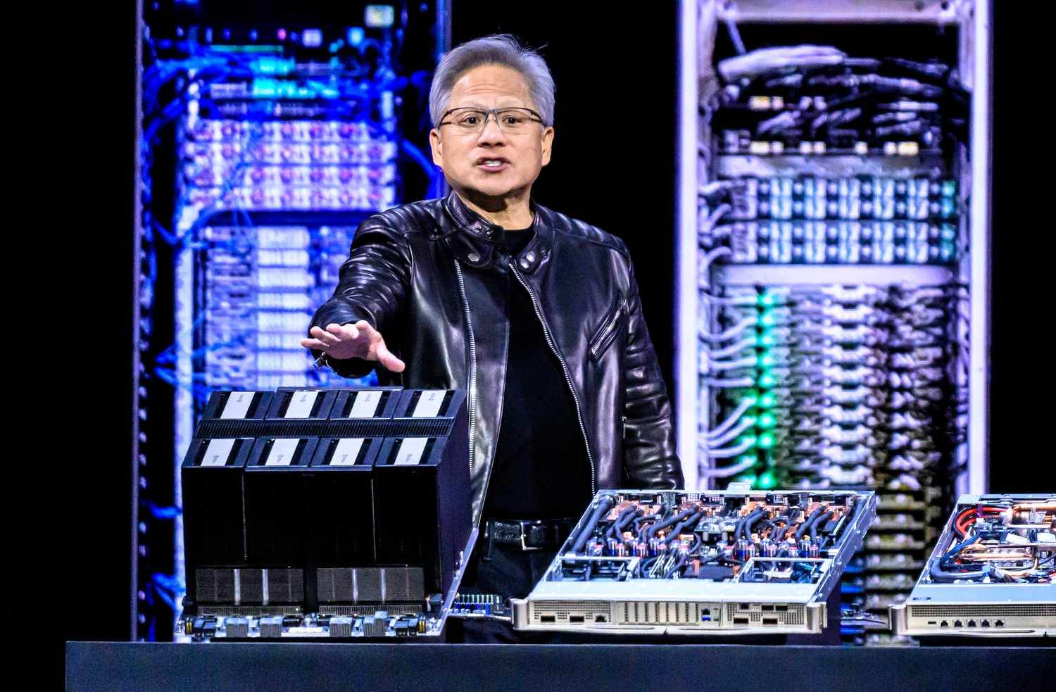 Nvidia CEO Jensen Huang delivers the keynote address at the GTC AI Conference in San Jose, California, on March 18, 2025. 