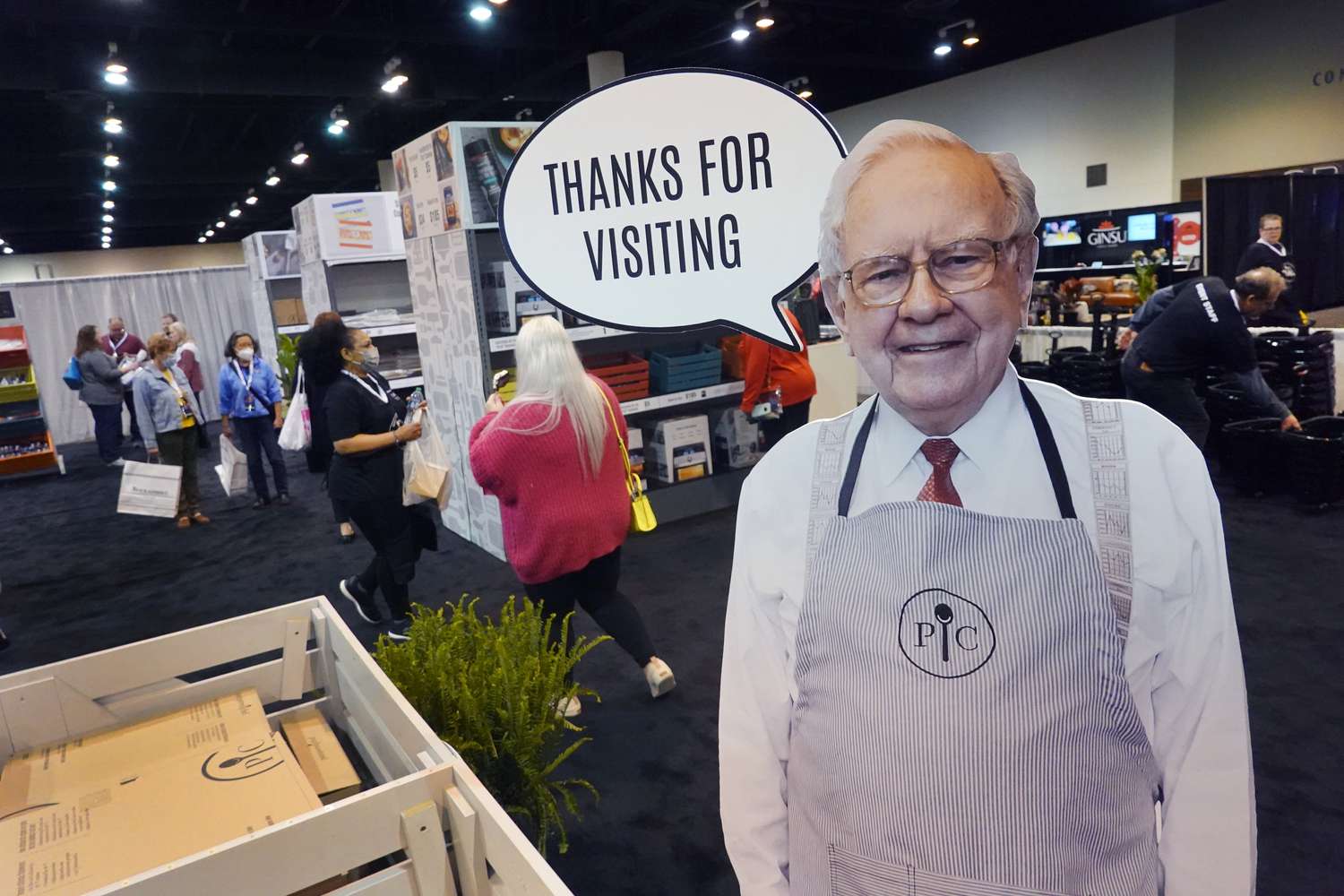 Cut-out of Warren Buffett at Berkshire Hathaway's annual shareholder event. 