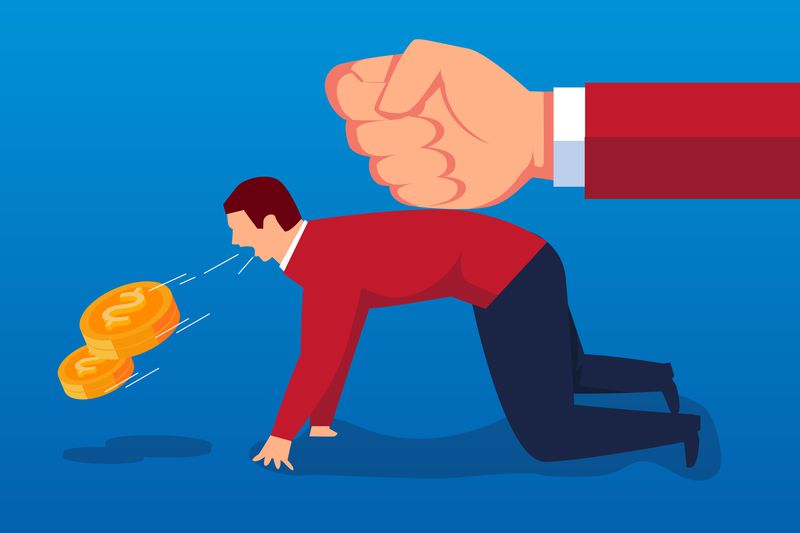 Businessman was beaten spit out coins