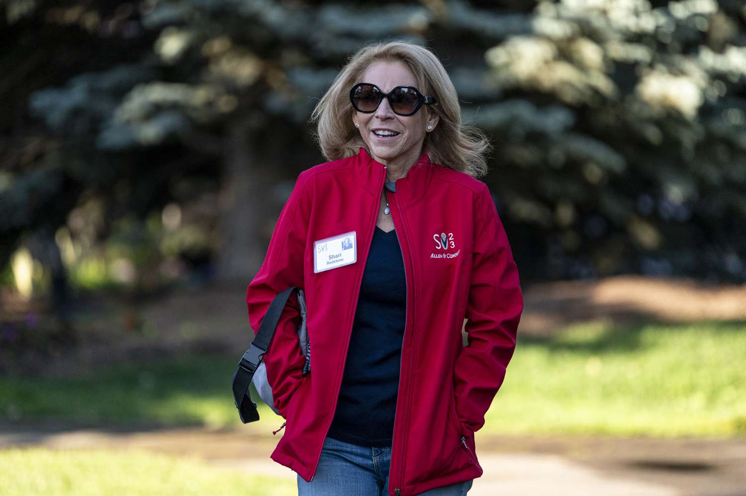 Shari Redstone, chair of Paramount Global, walks to the morning session during the Allen & Co. Media and Technology Conference in Sun Valley, Idaho.