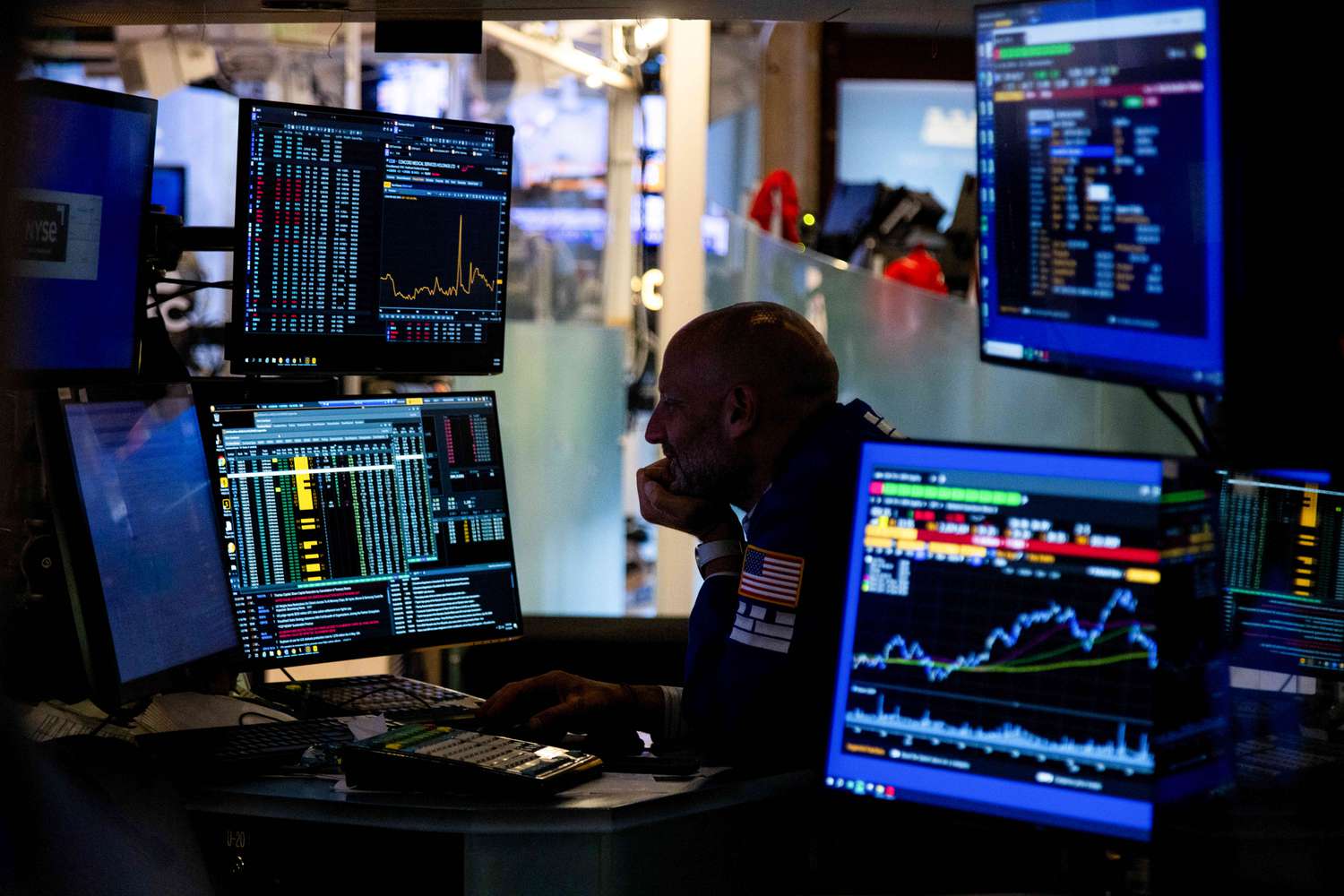 A trader works on the floor of the New York Stock Exchange (NYSE) in New York, US, on Wednesday, July 31, 2024. 