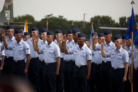 Swearing-in at U.S. Air Force Basic Military Training graduation on Sept. 11, 2015