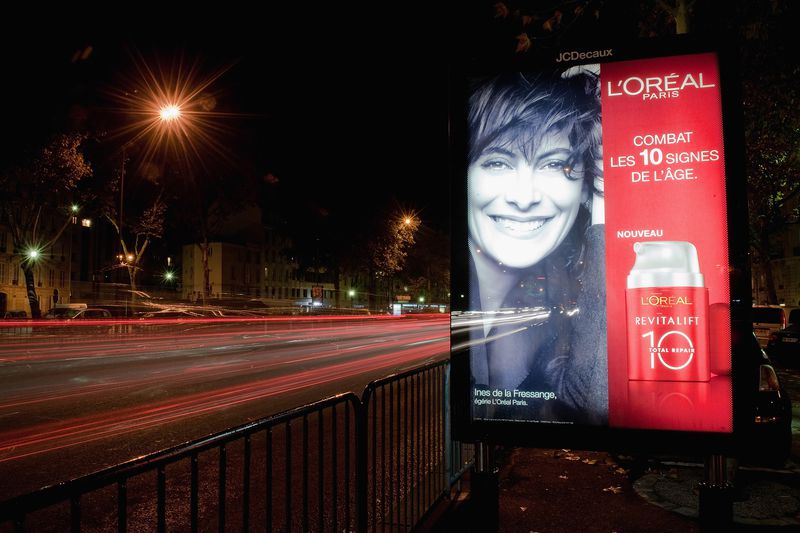 L'Oreal Billboard in Paris, France