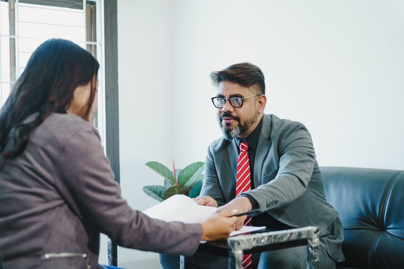 Man going over document