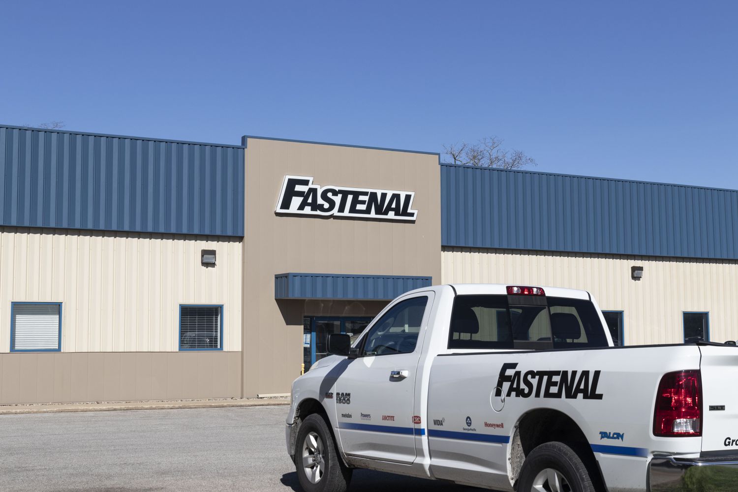 Fastenal truck outside one of the company's distribution centers