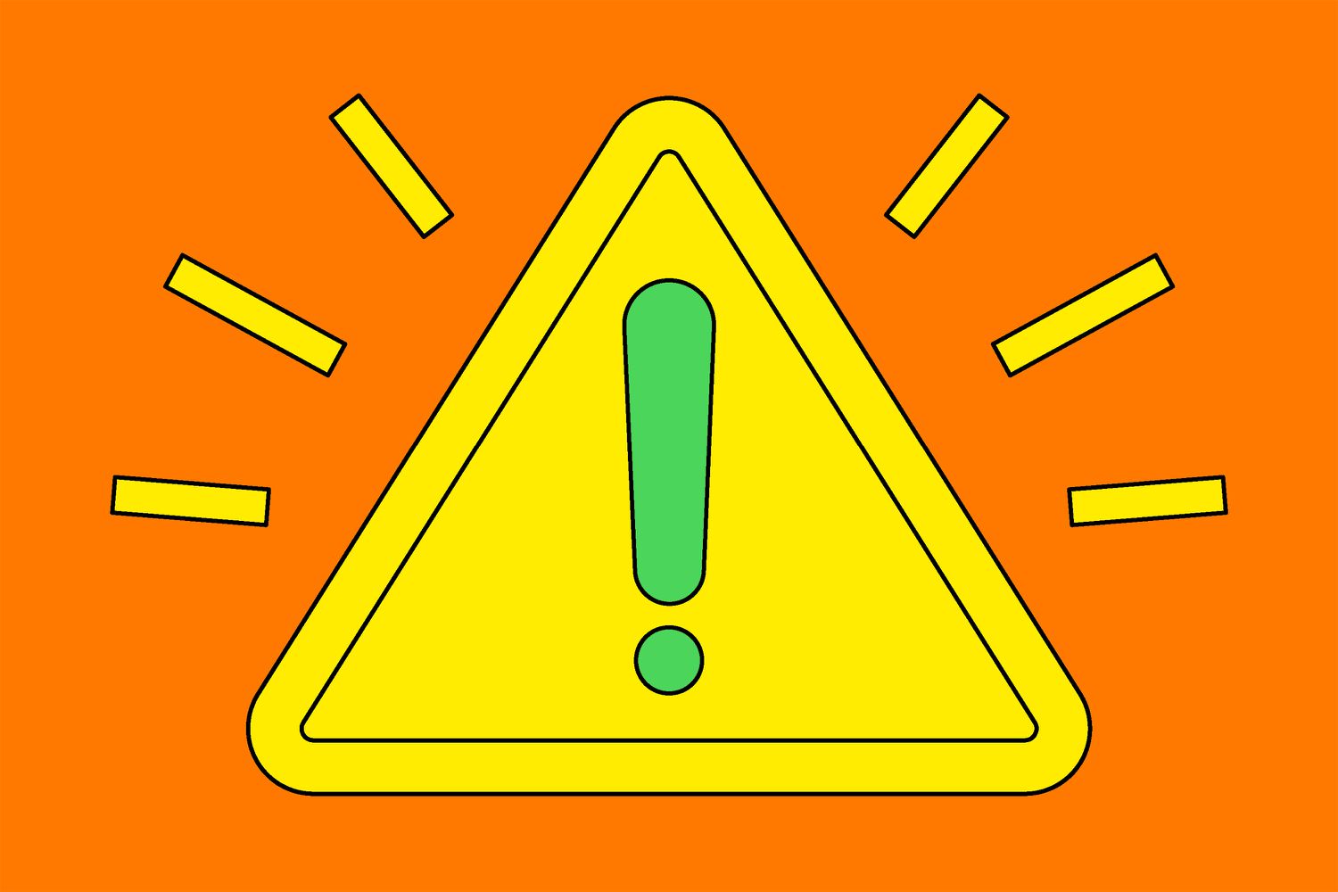 Warning sign with exclamation inside a triangle