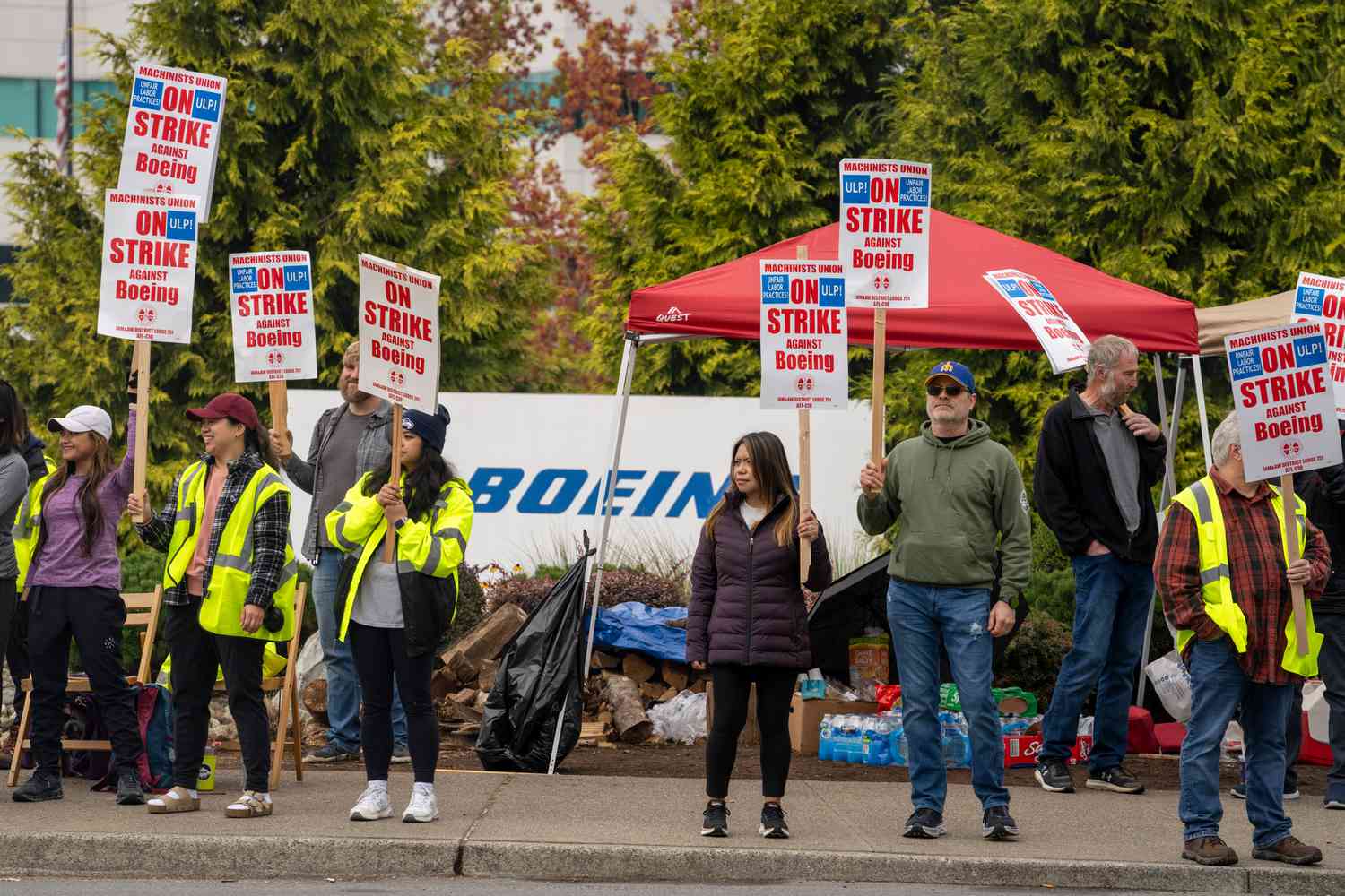 Boeing Co. facility during a strike in Everett, Washington