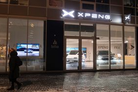 A showroom of Chinese electric vehicle maker XPeng in Oslo, capital of Norway