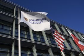 A Warner Bros. Discovery flag