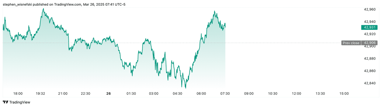 DJIA futures - March 26, 2025