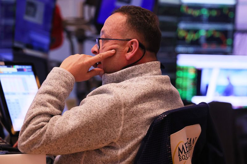 Day trader looking at a computer screen