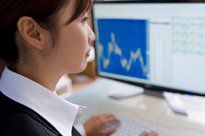Woman in front of computer
