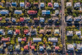 Aerial - Colorful Roof tops