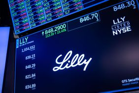 Eli Lilly & Co. signage on the floor of the New York Stock Exchange