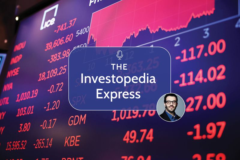 Stock market data display panel on computer screen