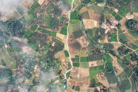 Drone photo of a agricultural land