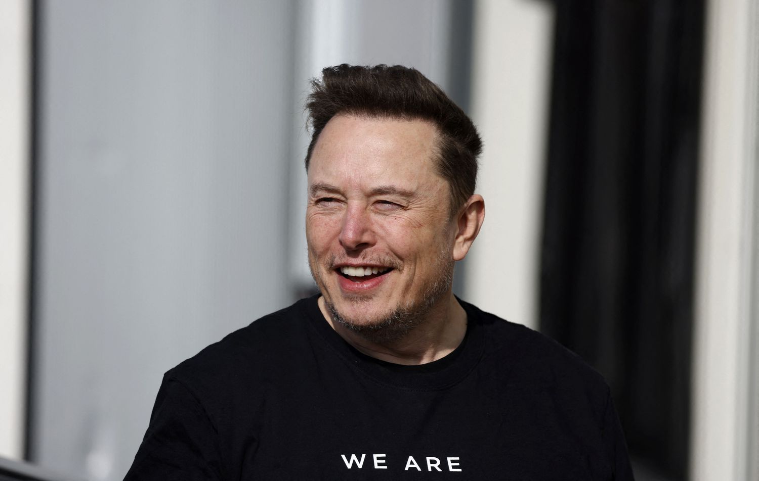Tesla CEO Elon Musk at the company's electric car plant in Gruenheide, Germany, on March 13, 2024.