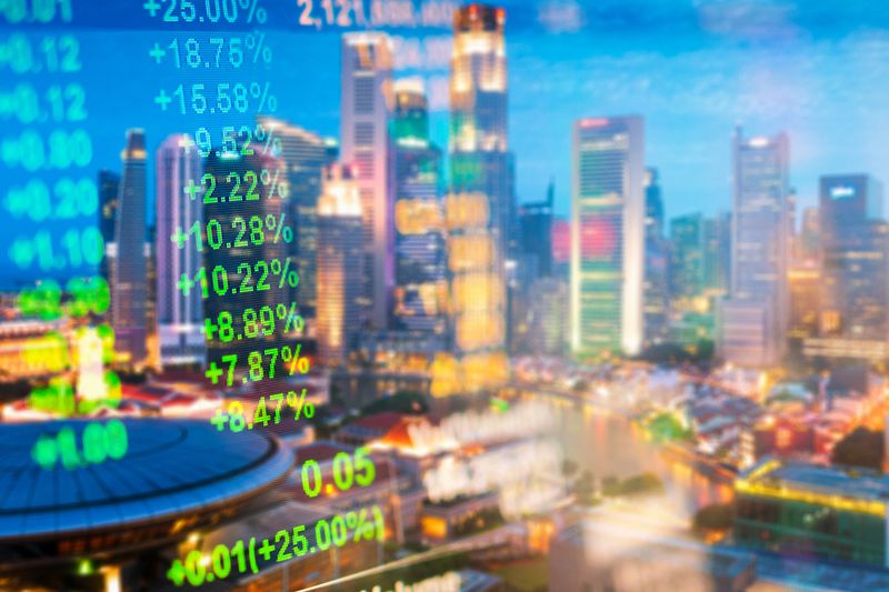 Panoramic View Urban Cityscape Singapore With Investment Theme Background