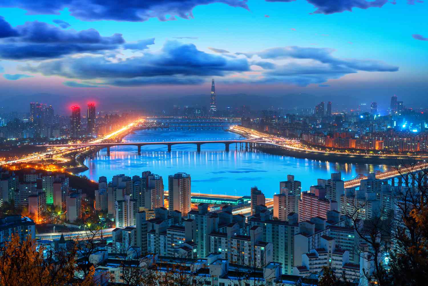 Seoul skyline at night