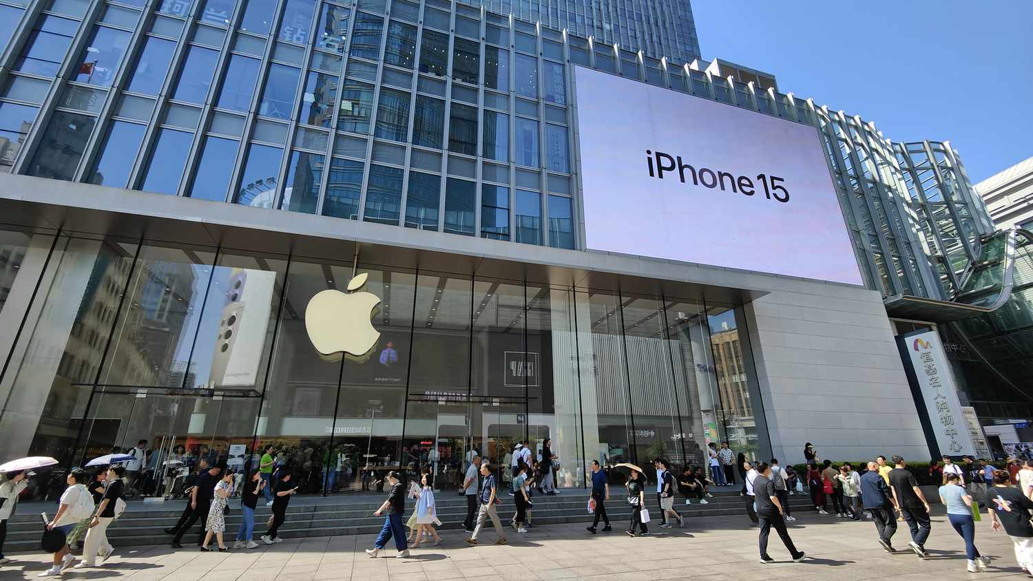 An Apple store location in Shanghai, China.