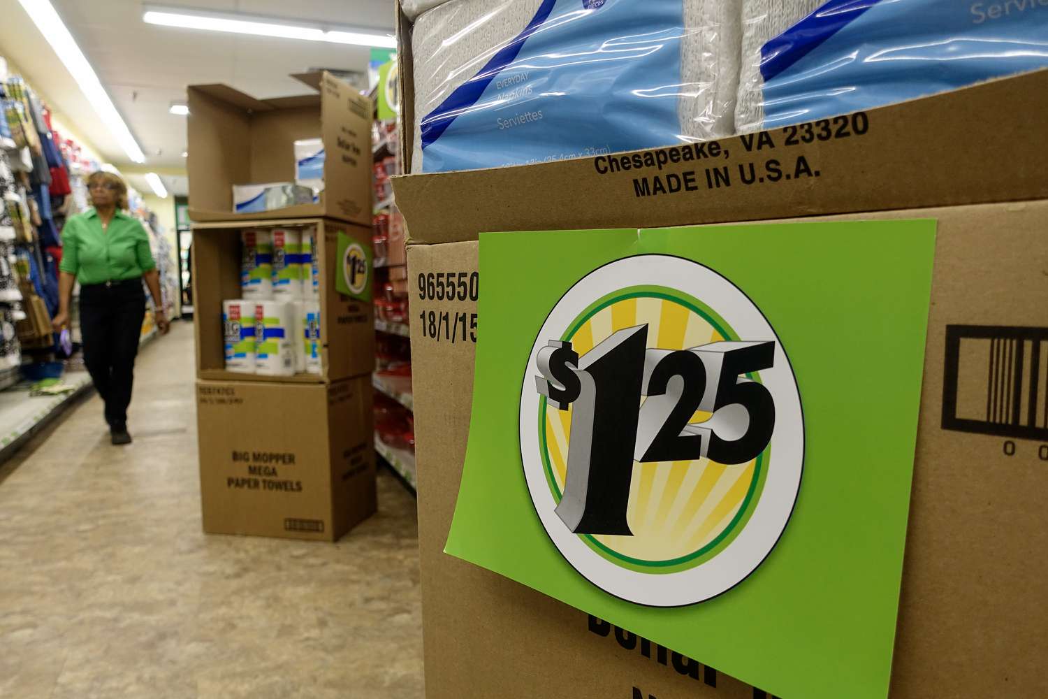  price tag is seen at a Dollar Tree store on March 13, 2024 in New York City. 