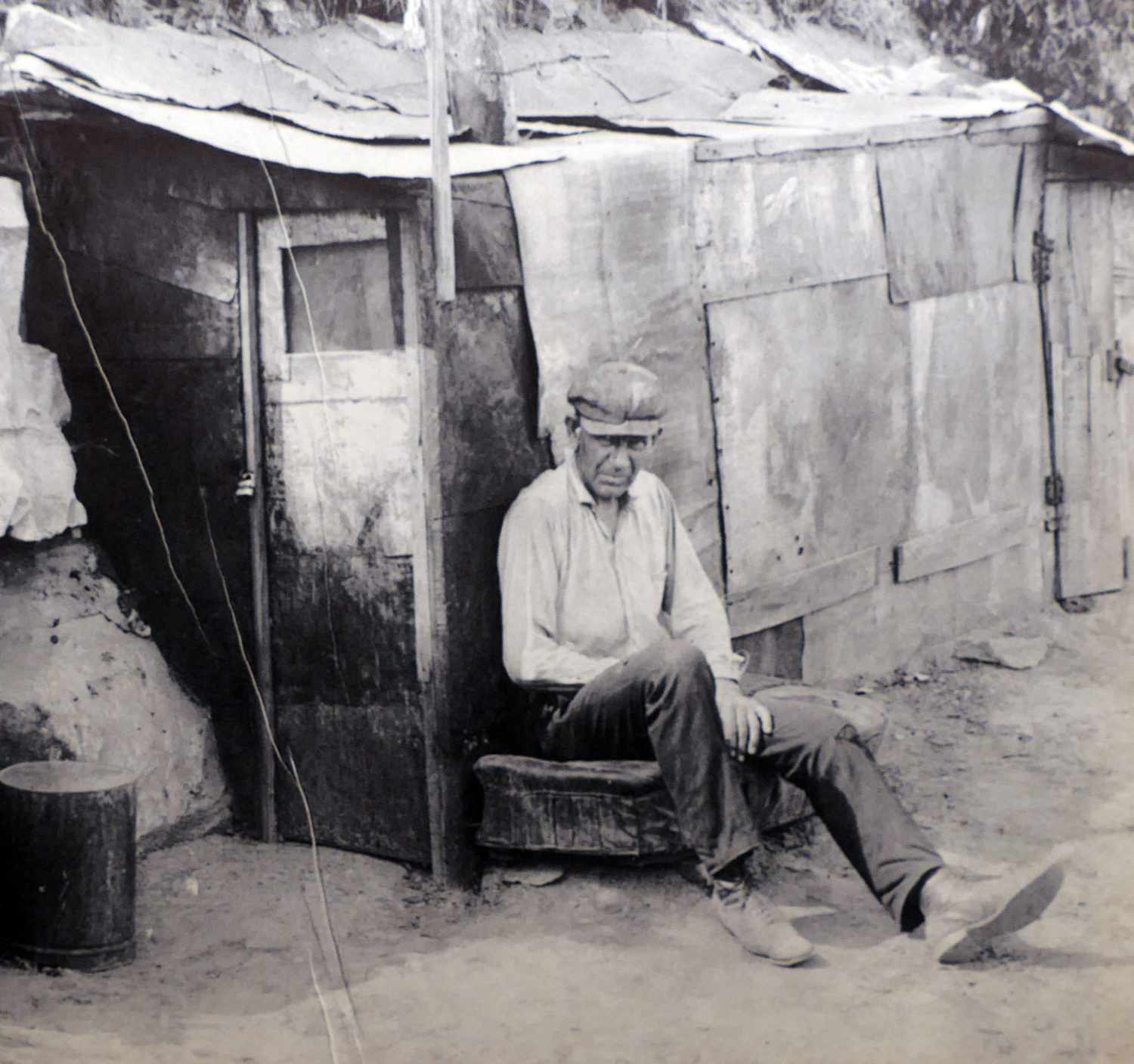 A Hooverville was a shanty town built during the Great Depression by the homeless in the United States. They were named after Herbert Hoover, who was President of the United States during the onset of the Depression and was widely blamed for it. The term was coined by Charles Michelson, publicity chief of the Democratic National Committee. There were hundreds of Hoovervilles across the country during the 1930s. 