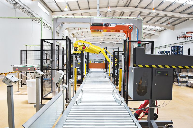 Conveyor belt in factory