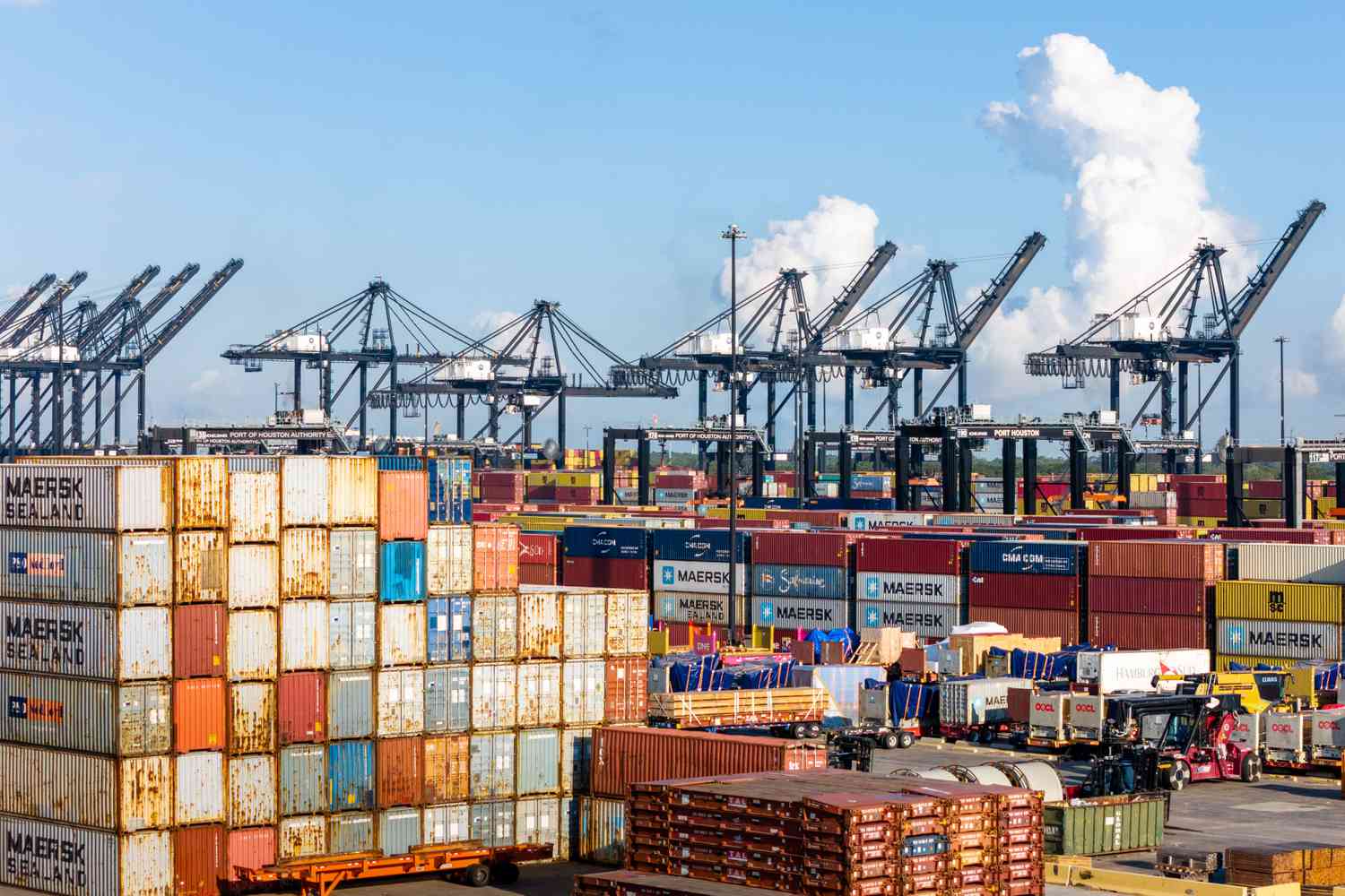 Shipping containers at the Port of Houston Authority in September 2024