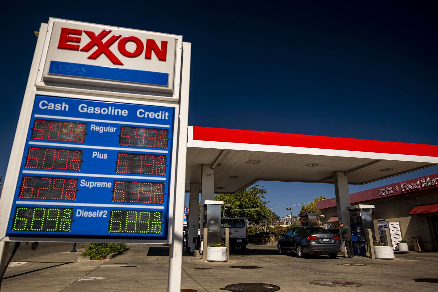 ExxonMobil gas station with high prices