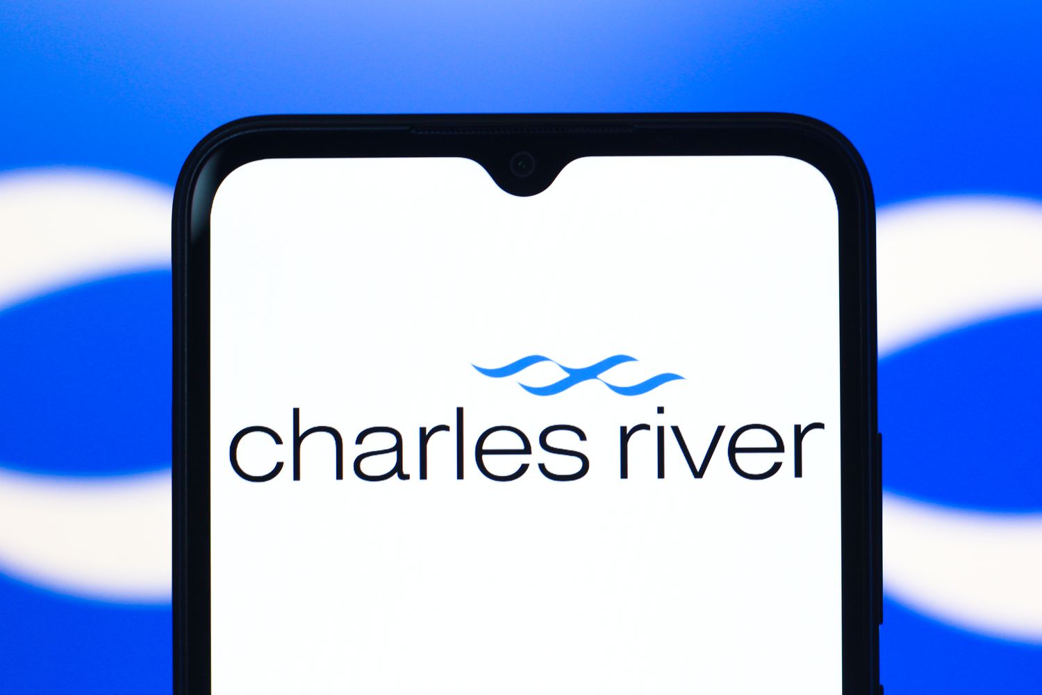 Charles River Laboratories International logo is seen displayed on a smartphone screen