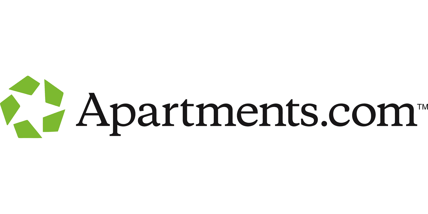 Image shows Apartments.com' logo against a white background. 