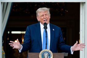President Donald Trump speaks at the White House on June 4. 