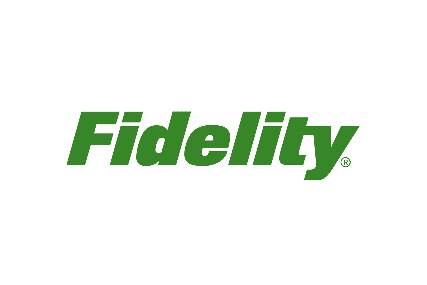 Image shows Fidelity's logo against a white background. 