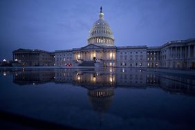 U.S. Capitol building at dusk