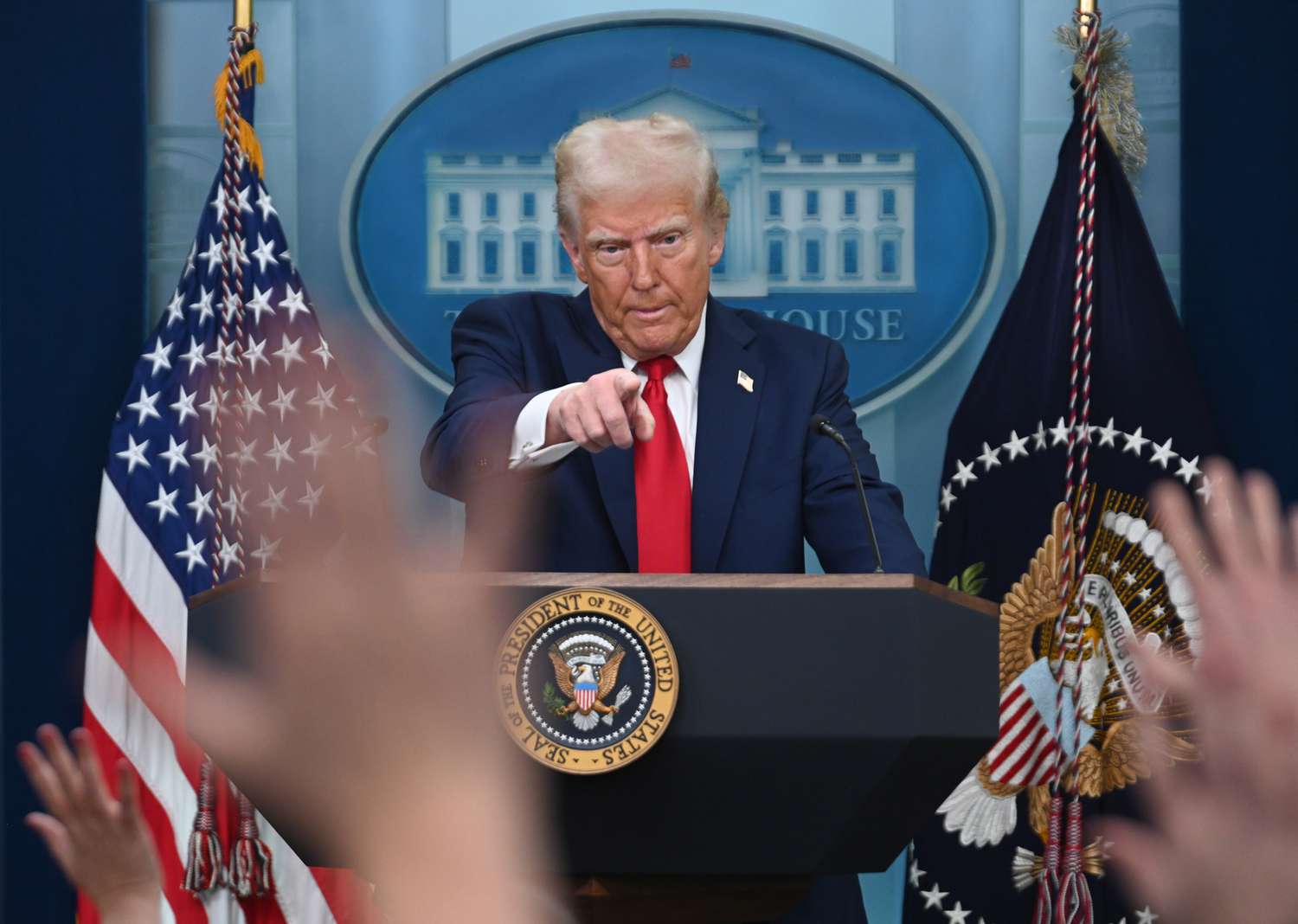 U.S. President Donald Trump speaks about the mid-air crash 