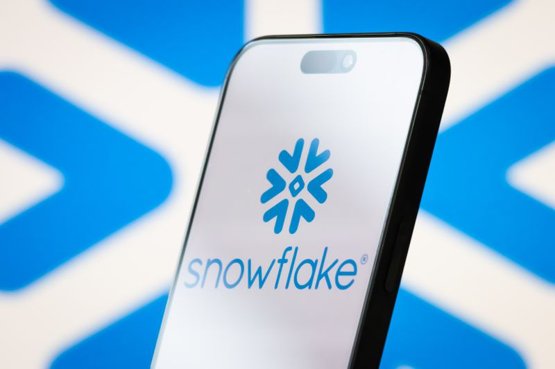 Snowflake logo displayed on a smartphone screen.