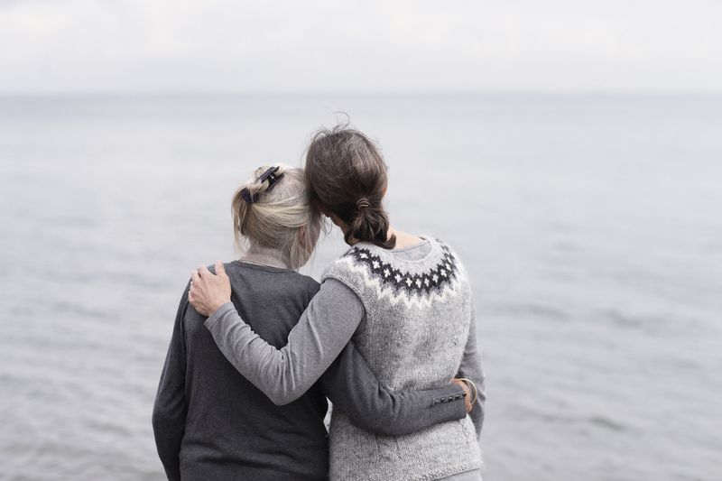 Two Generations of Women Embracing