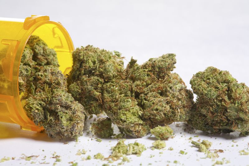 Medical marijuana and pill bottle