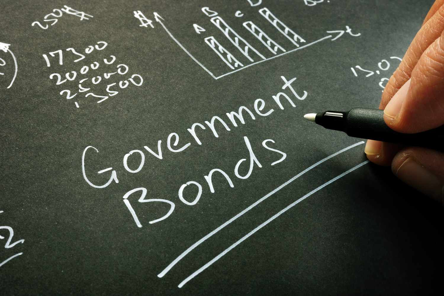 A person's hand holding a white marker and writing on black paper