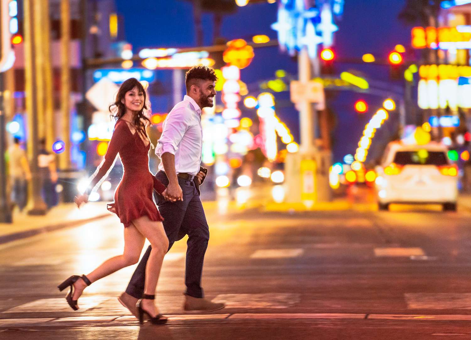 Couple enjoying Las Vegas nightlife